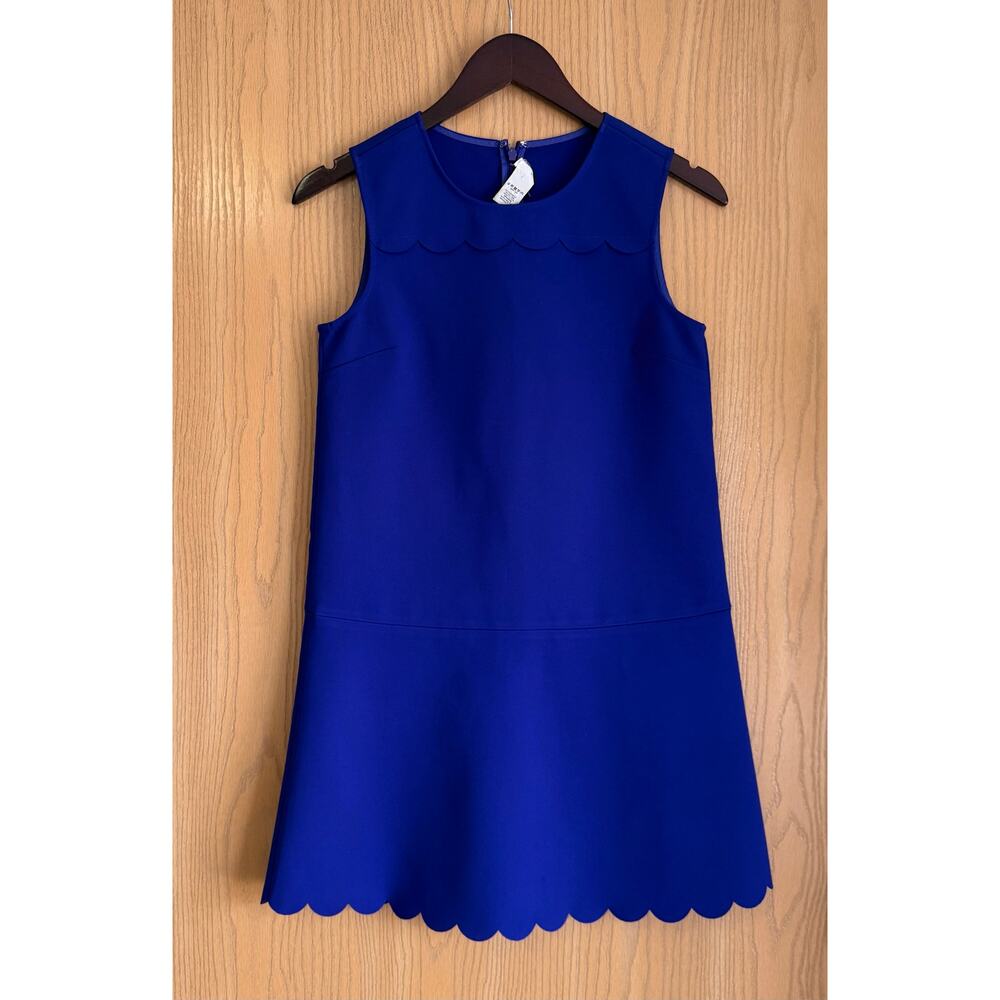 Crewcuts Girls' Sleeveless Scallop-Trim Shift Dress — Bright Blue